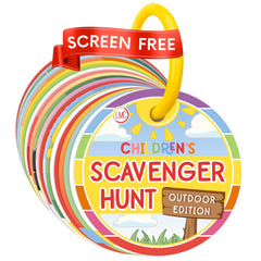 LMC Products Children's Scavenger Hunt Cards cover promotes outdoor exploration and family fun.