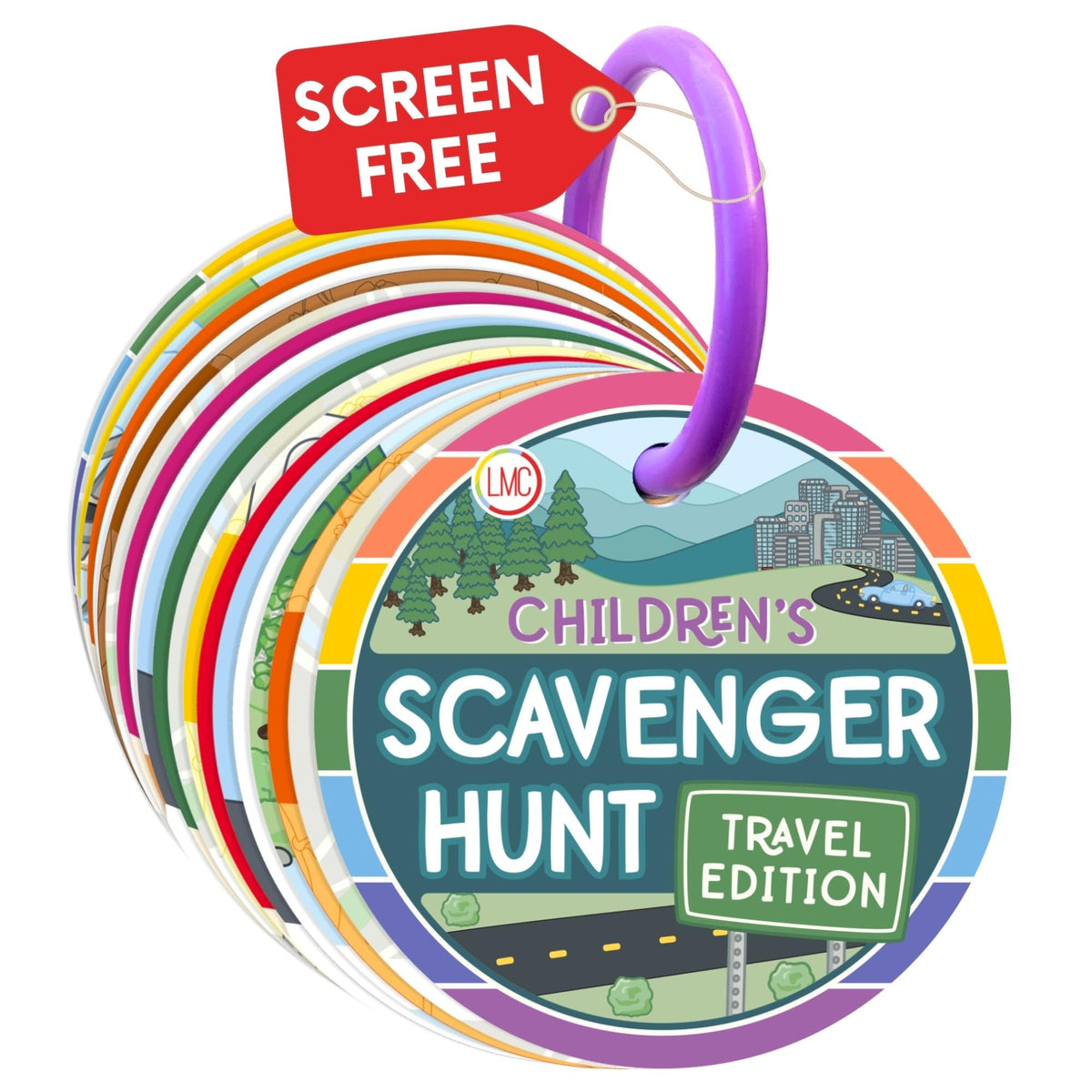 LMC Products children's scavenger hunt cover inviting toddlers to start screen-free fun.