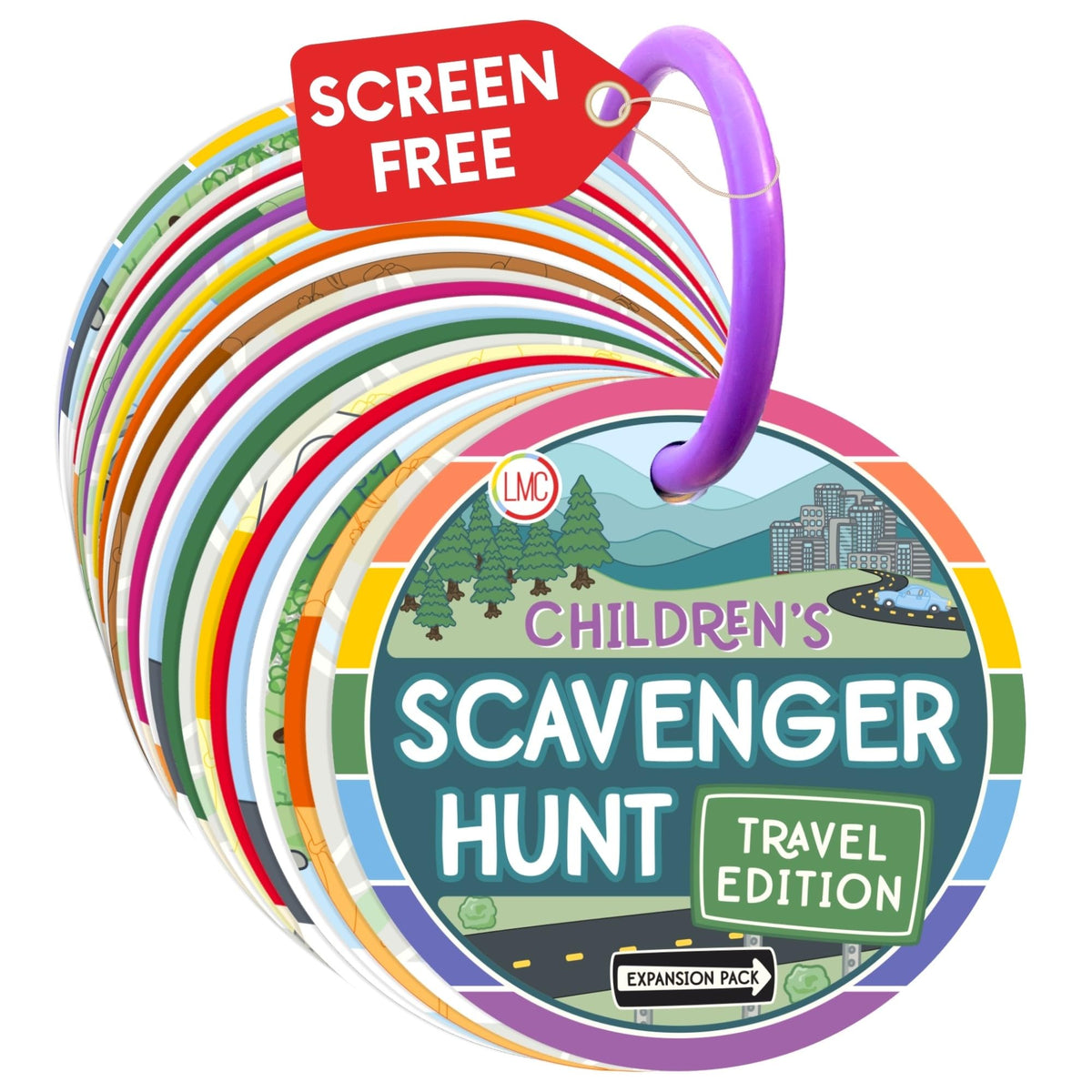 LMC Products Travel Edition scavenger hunt cards front view for learning on the go