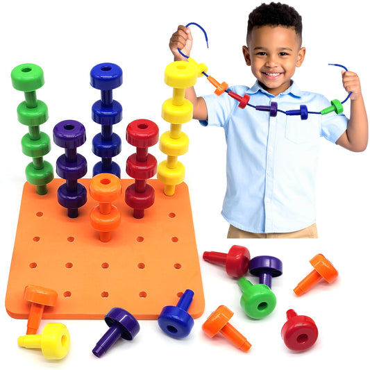 LMC Products foam peg board 8x8 inches for hands-on motor play.