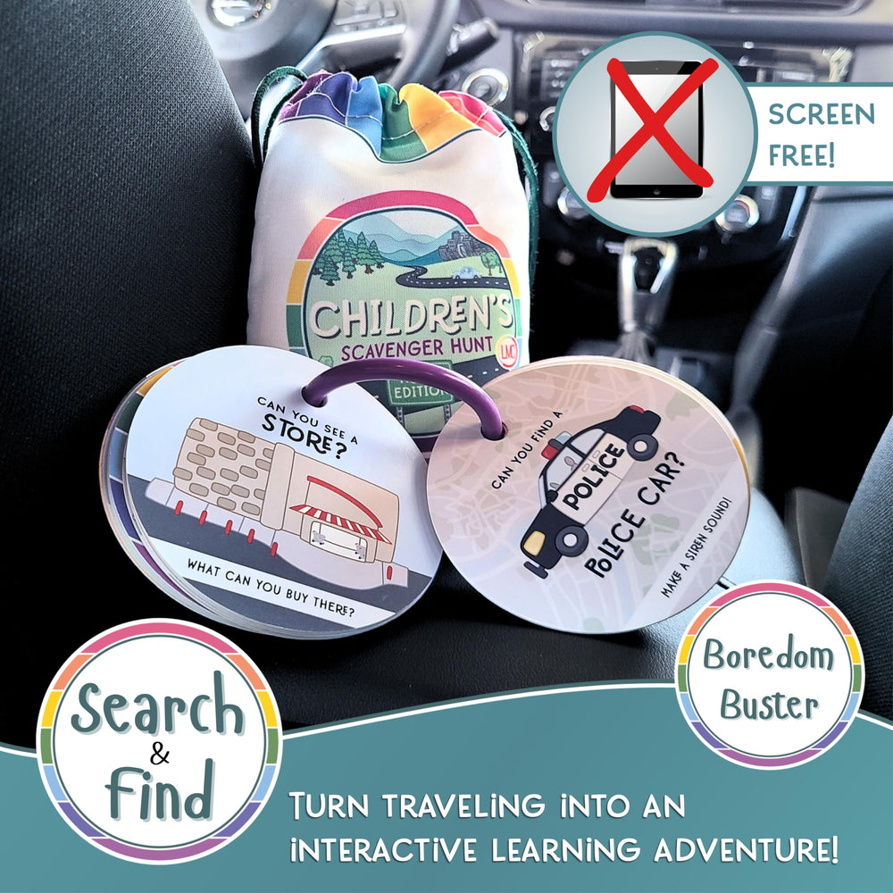LMC Products scavenger hunt cards double-sided for varied activities and learning.