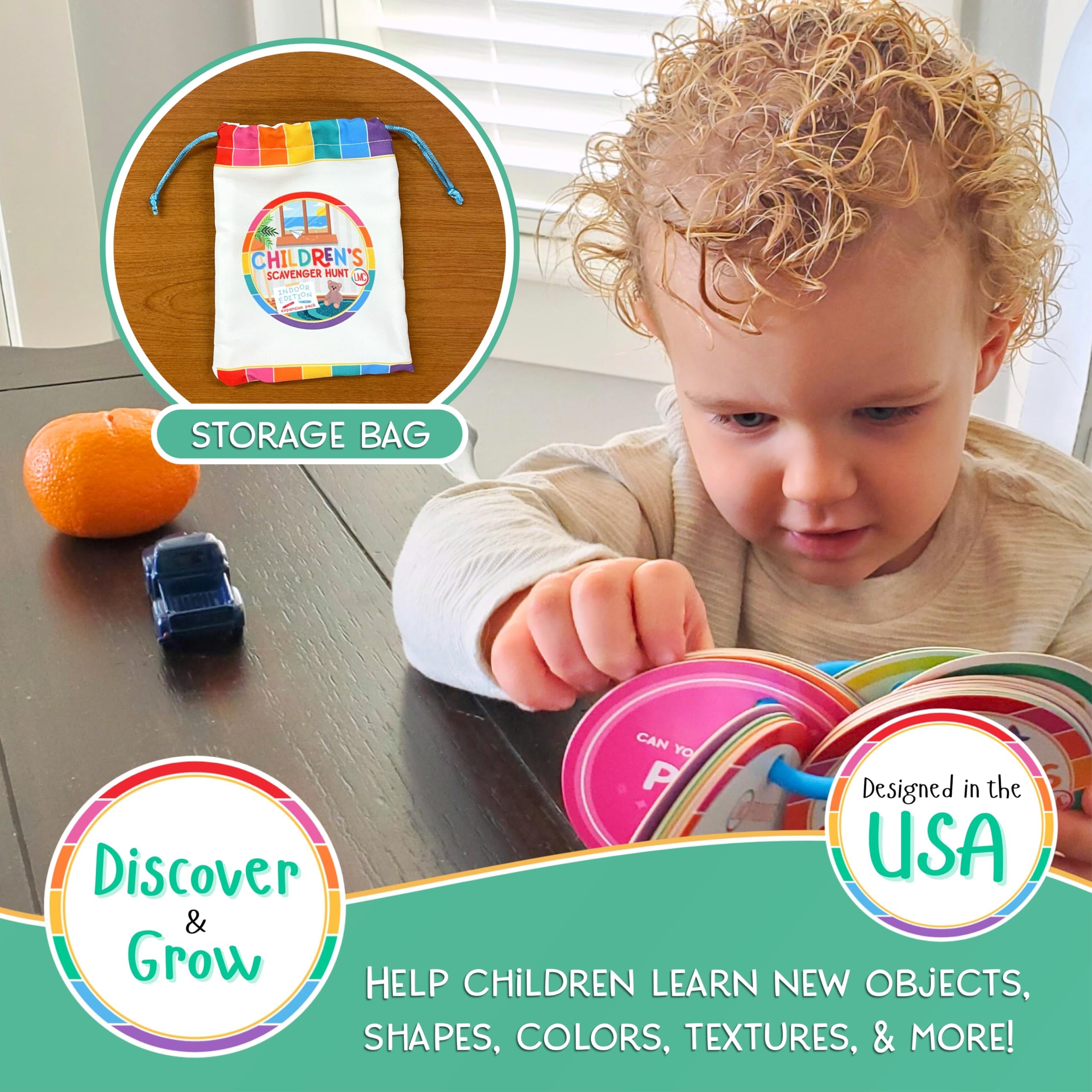 LMC Products double-sided scavenger-hunt cards offer varied challenges