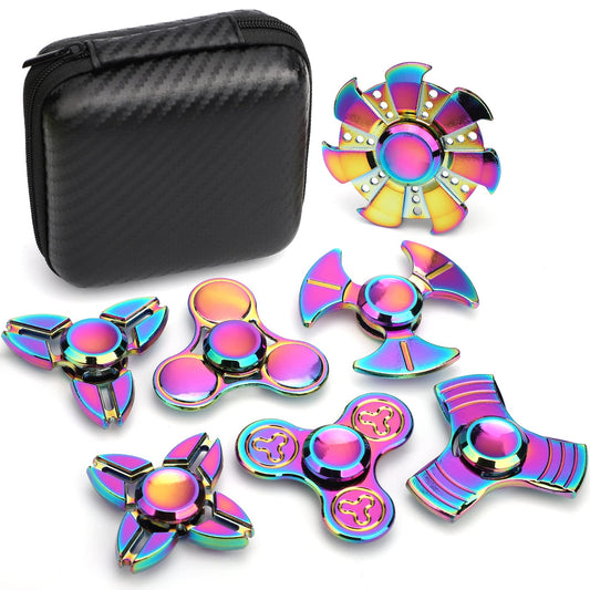 LNCOJOLM rainbow spinner front view emphasizing ergonomic grip for comfortable use