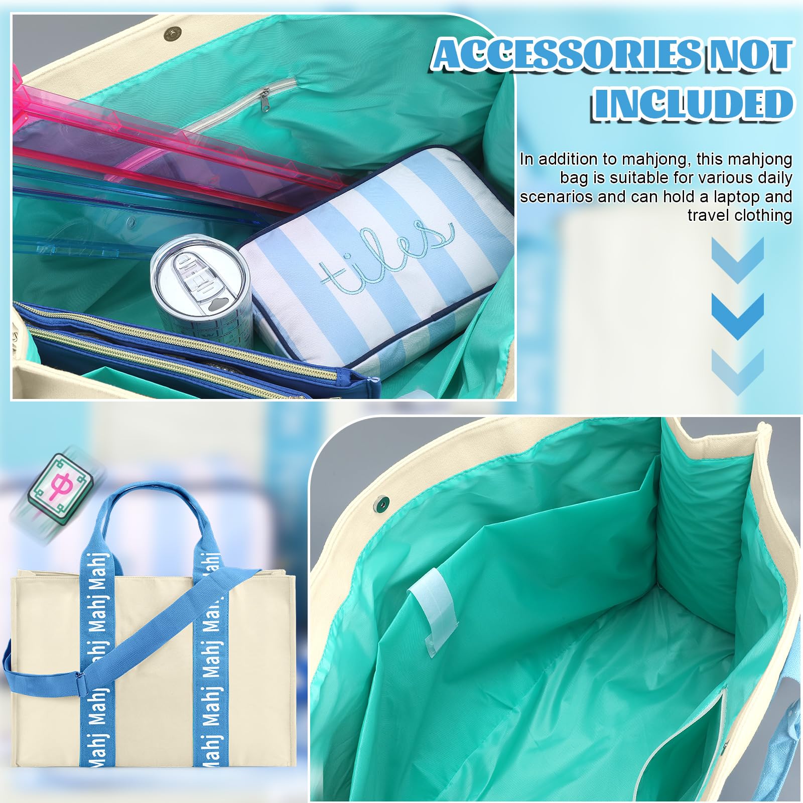 Locmeo mahjong bag thick-canvas construction endures frequent transport while protecting contents.