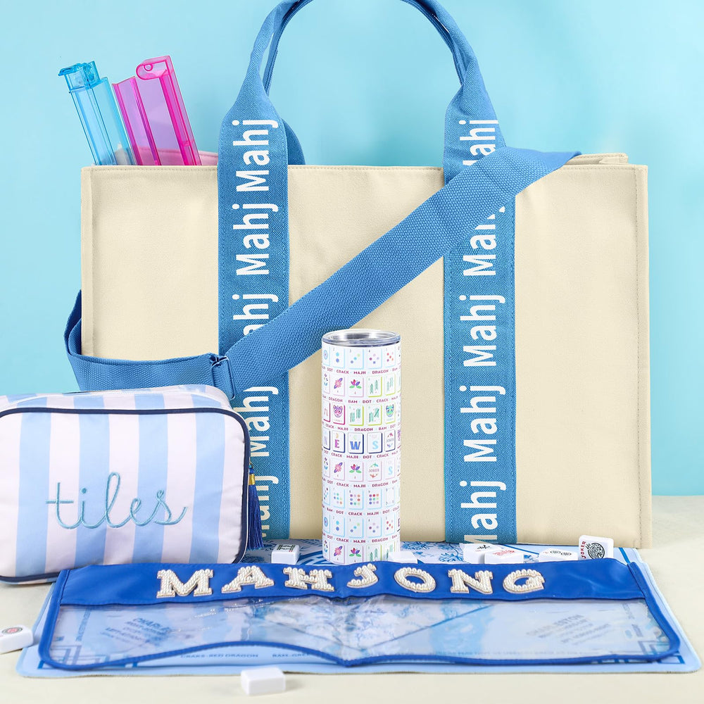 Locmeo mahjong bag wide-straps offer comfortable carrying for long game nights.