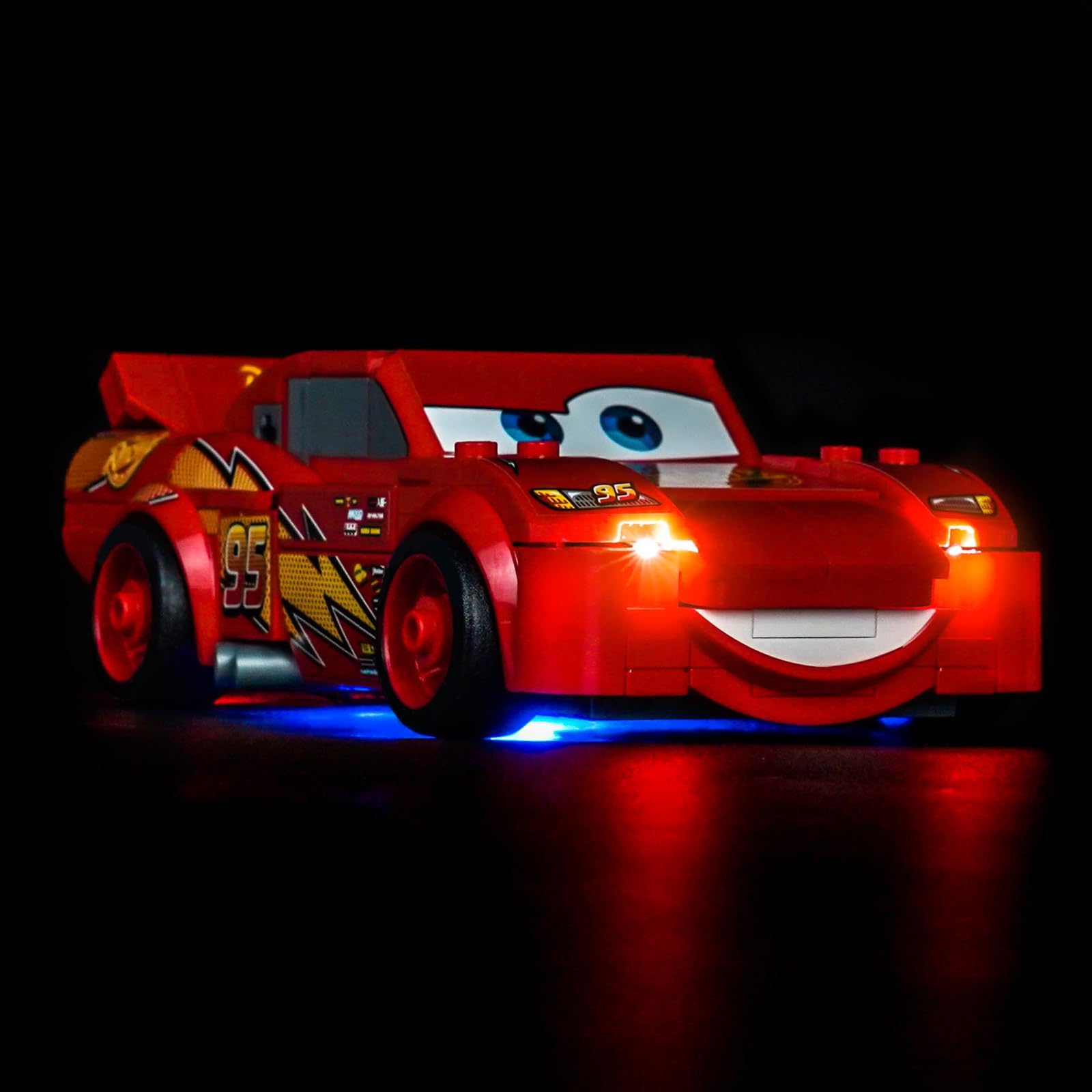 LocoLee glow-in-dark blocks enhances visibility of fine LEGO details.