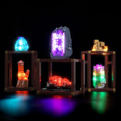 LocoLee light kit for LEGO 21362 minerals creates a vivid glow for display.