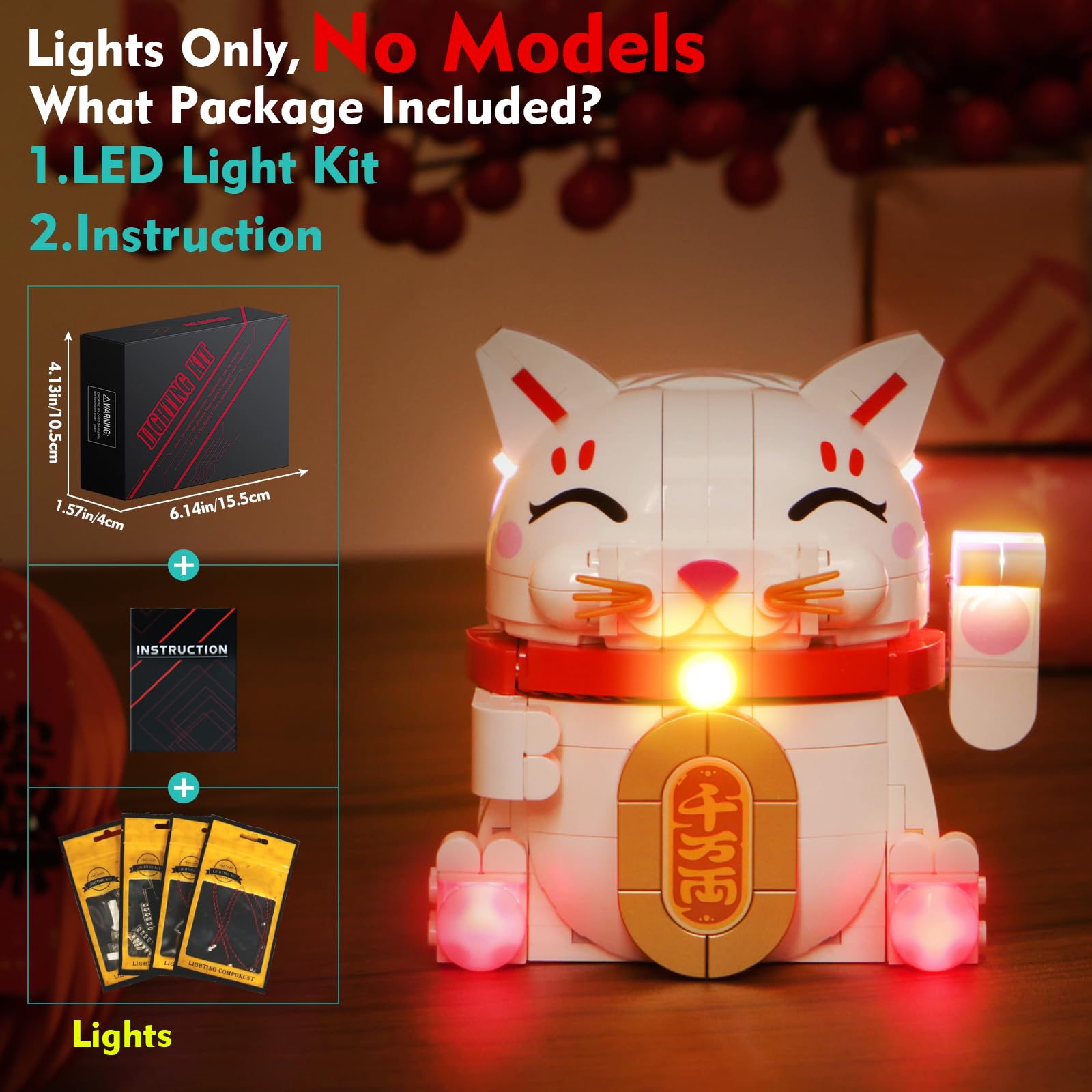 LocoLee bright LEDs reveal interior details when powered via USB.