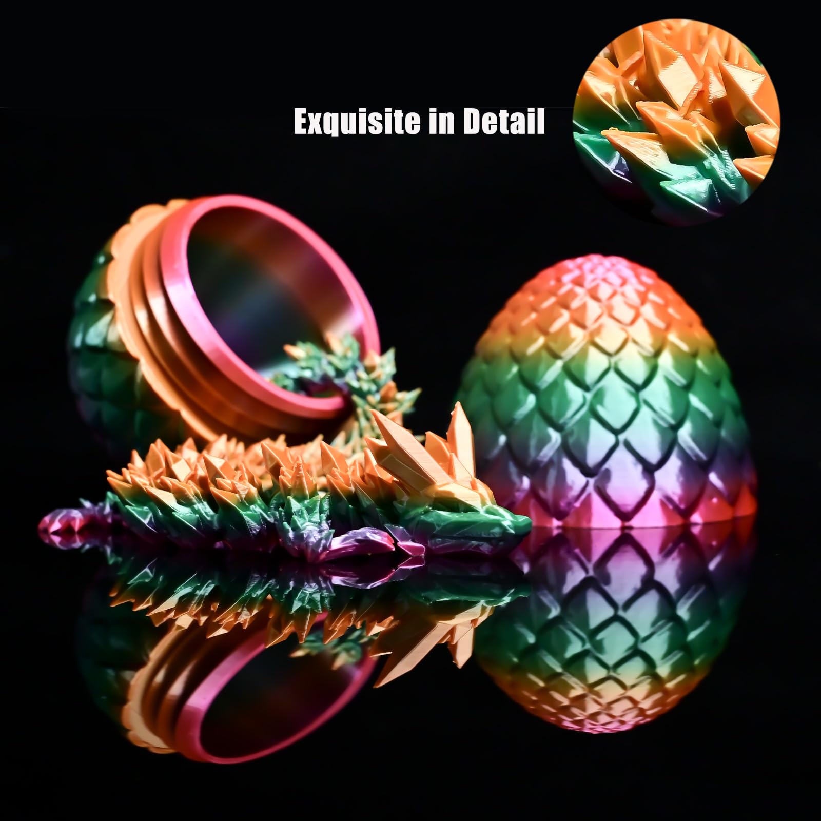 LOCYFENS 3D dragon egg with rainbow hues, ideal for unboxing.