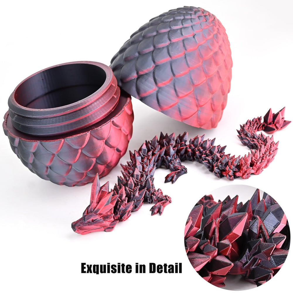 LOCYFENS crystal dragon black red color-shift viewed from multiple angles.