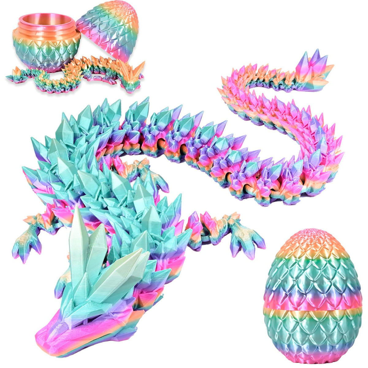 LOCYFENS rainbow crystal dragon on display, a vibrant desk centerpiece.