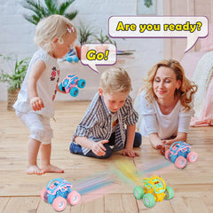 lodby blue monster truck with pull-back action ideal for toddlers.
