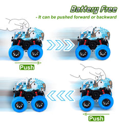 LODBY dinosaur trucks horned dragon close-up highlights durable, battery-free design.