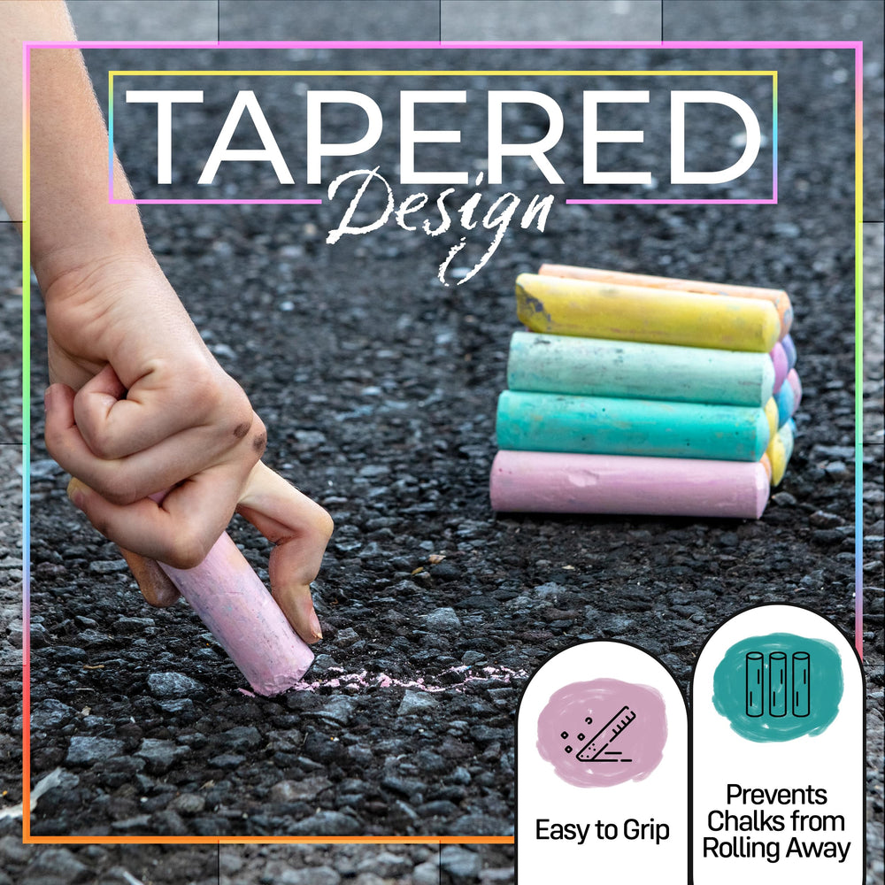 Vibrant colors provide high-contrast sidewalk art for driveway creativity.