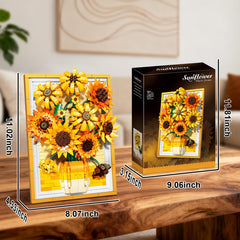Lodikisbay Sunflower Frame – table display with stand for tabletop decor.