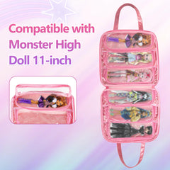 LoDrid doll case with clear pockets provides 360 degree protection
