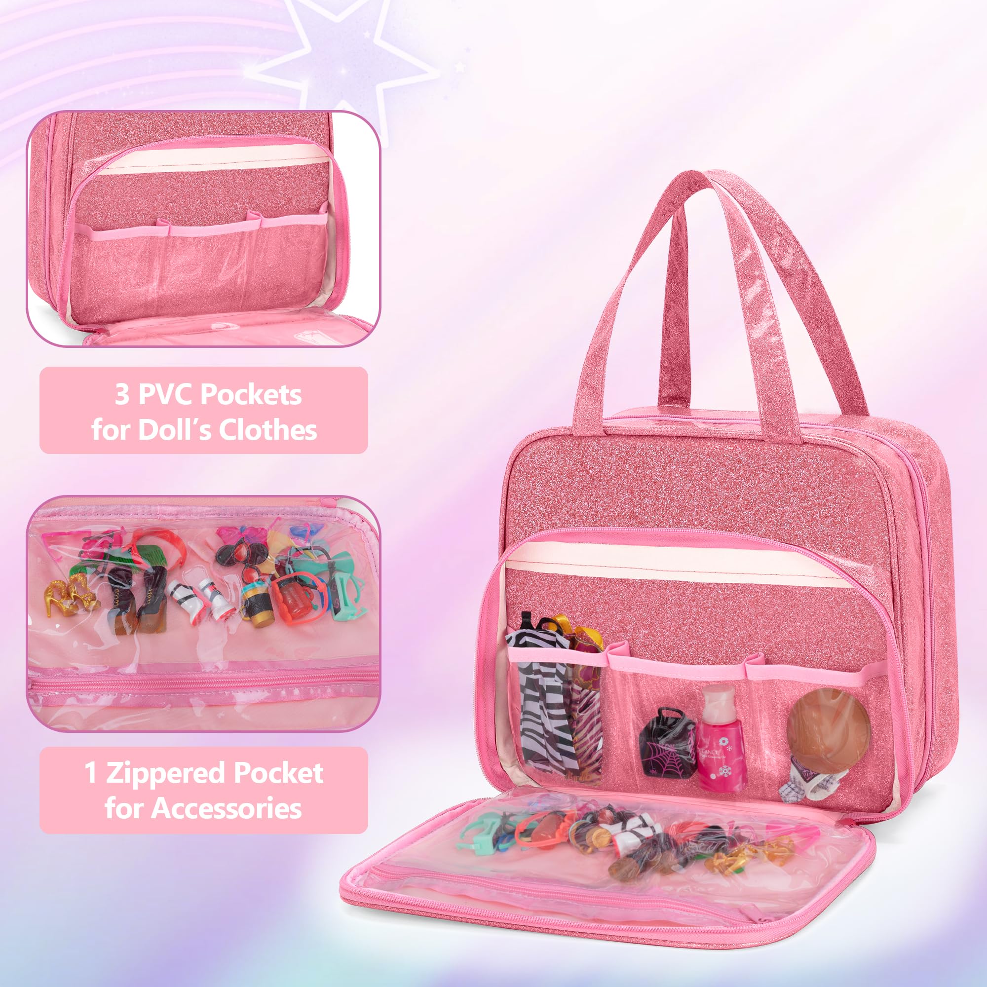 LoDrid pink tote bag with front pocket for on the go accessories