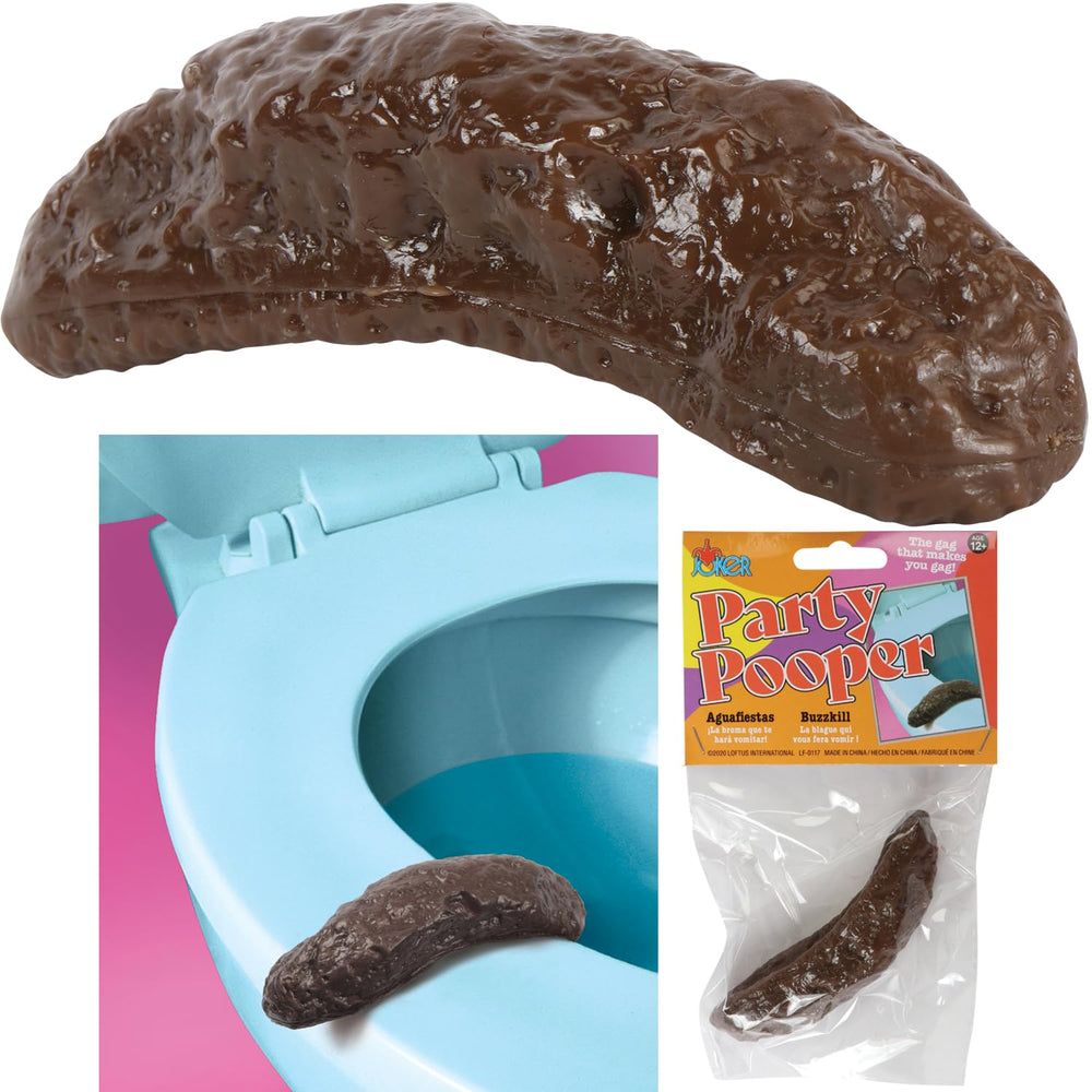 Closeup of Loftus Gross Party Pooper fake poo toy showing realistic detail