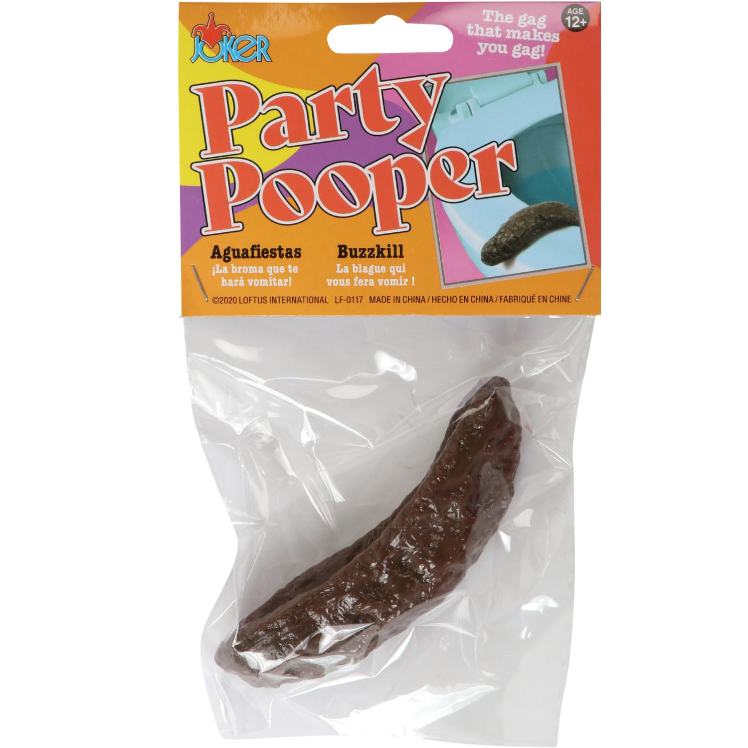 Loftus Gross Party Pooper fake poo toy in gift-ready packaging