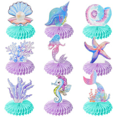 Loghohu mermaid theme honeycomb centerpiece 1 adds vibrant color to birthday tables