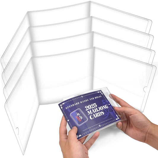 LogicTwist Mahjong sleeve holder transparent 4-pack protects cards during play.