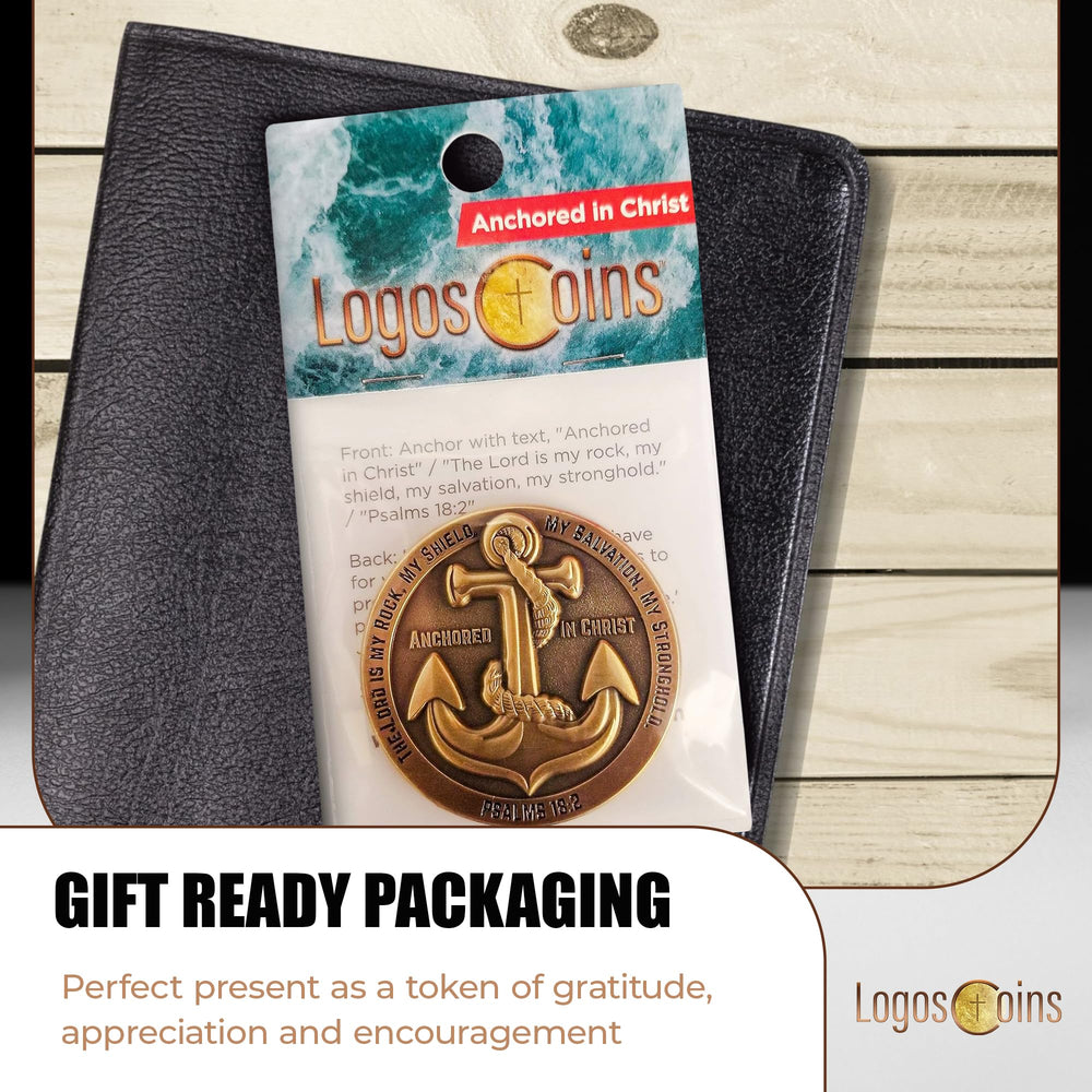 LOGOS COINS Gift-ready packaging for an encouragement token.