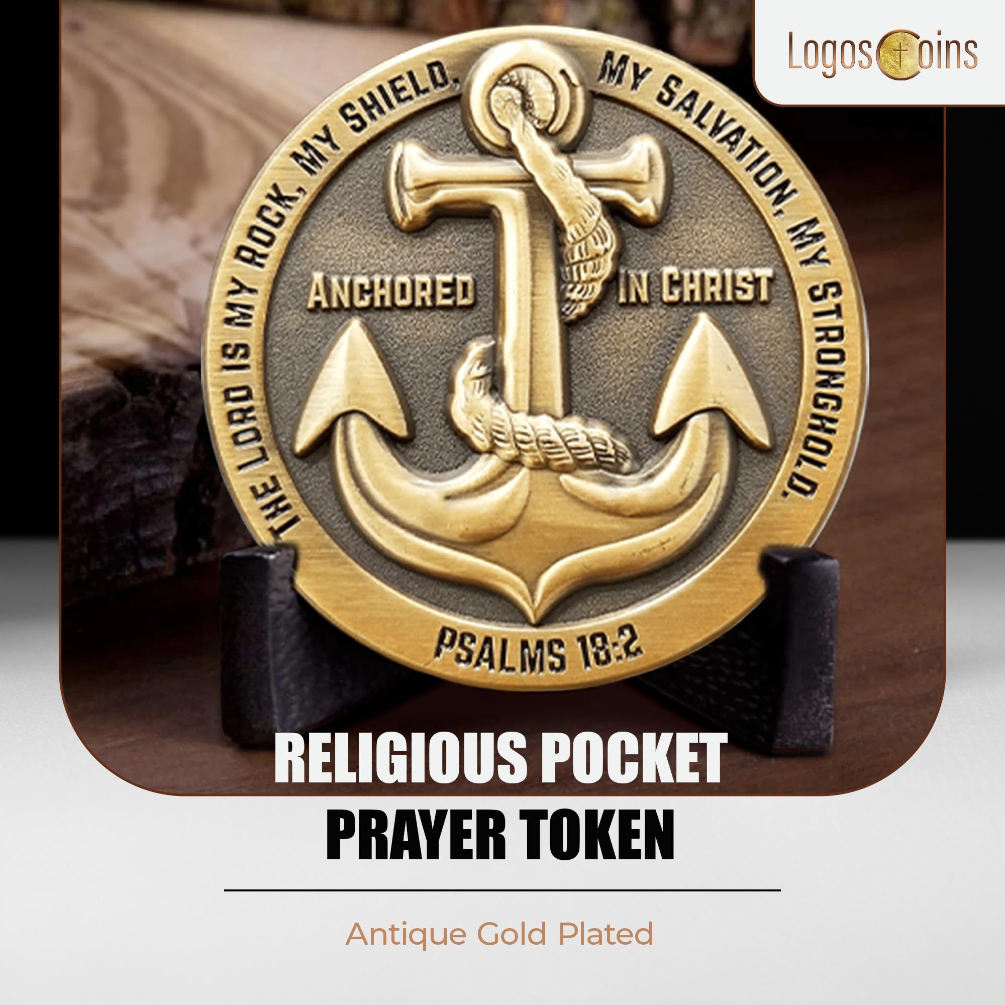 LOGOS COINS In-hand view highlighting the 1.75-inch size for daily use.