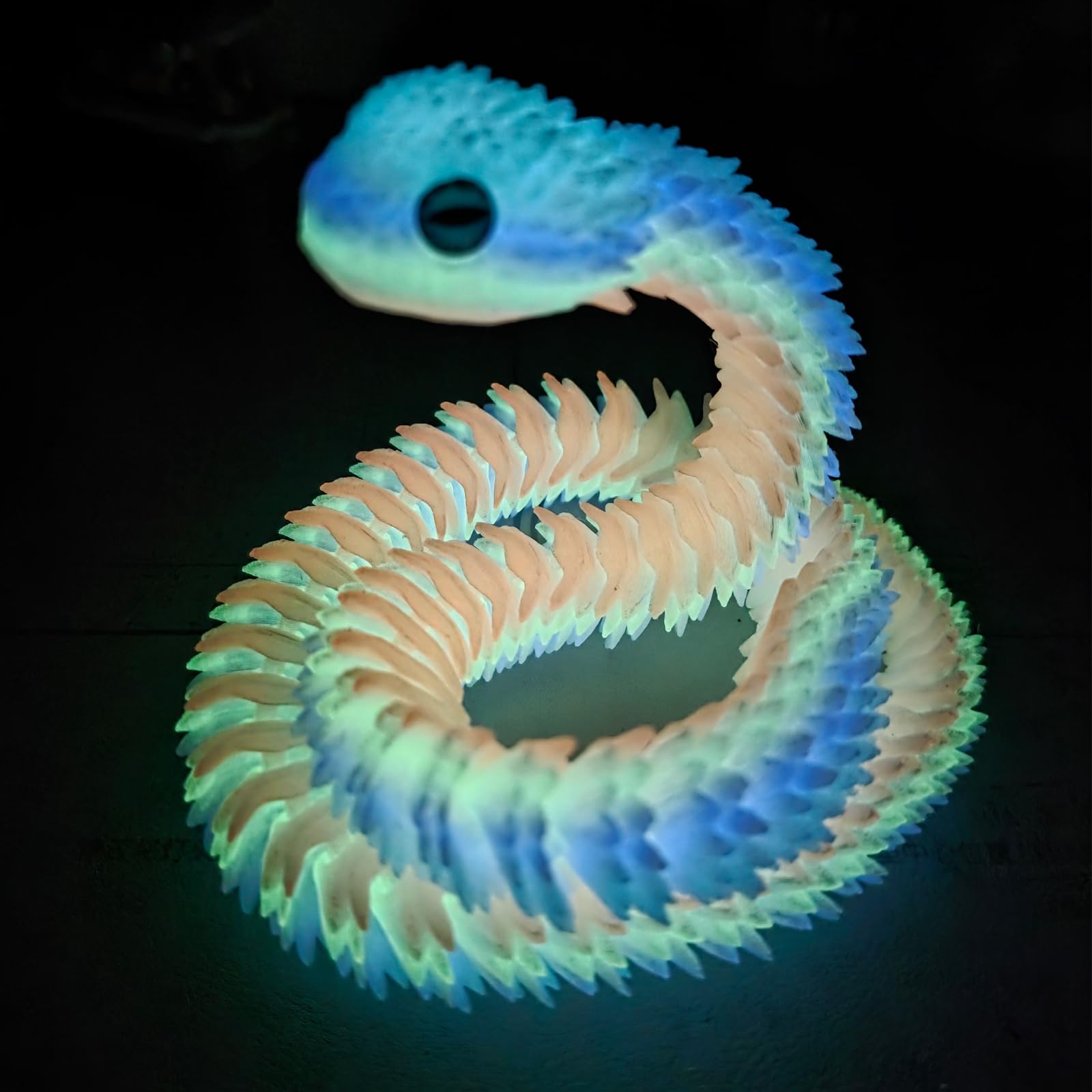 Lohoee glow-in-the-dark 24in snake toy for display and tactile play.
