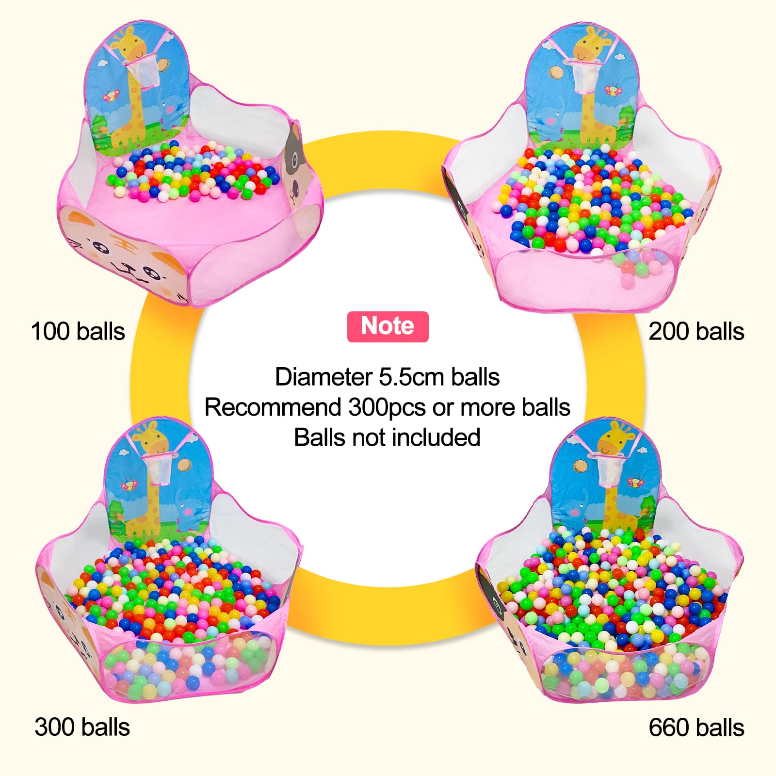 LOJETON ball pit portable design with easy carry handle