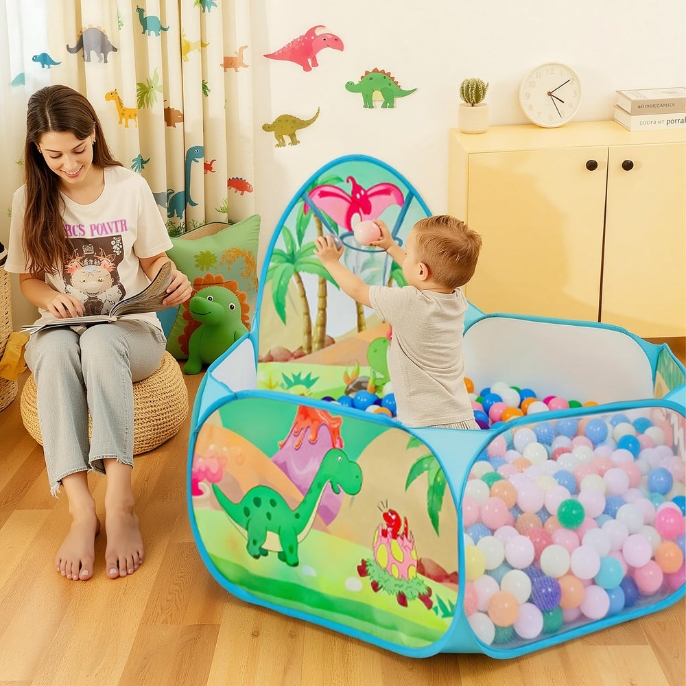 LOJETON Dinosaur World net dome enhances visibility and play