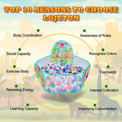 LOJETON Four-foot ball pit diameter provides space for small groups