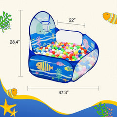 LOJETON Kids Ball Pit Ocean hoop-shot close-up for hand-eye coordination.