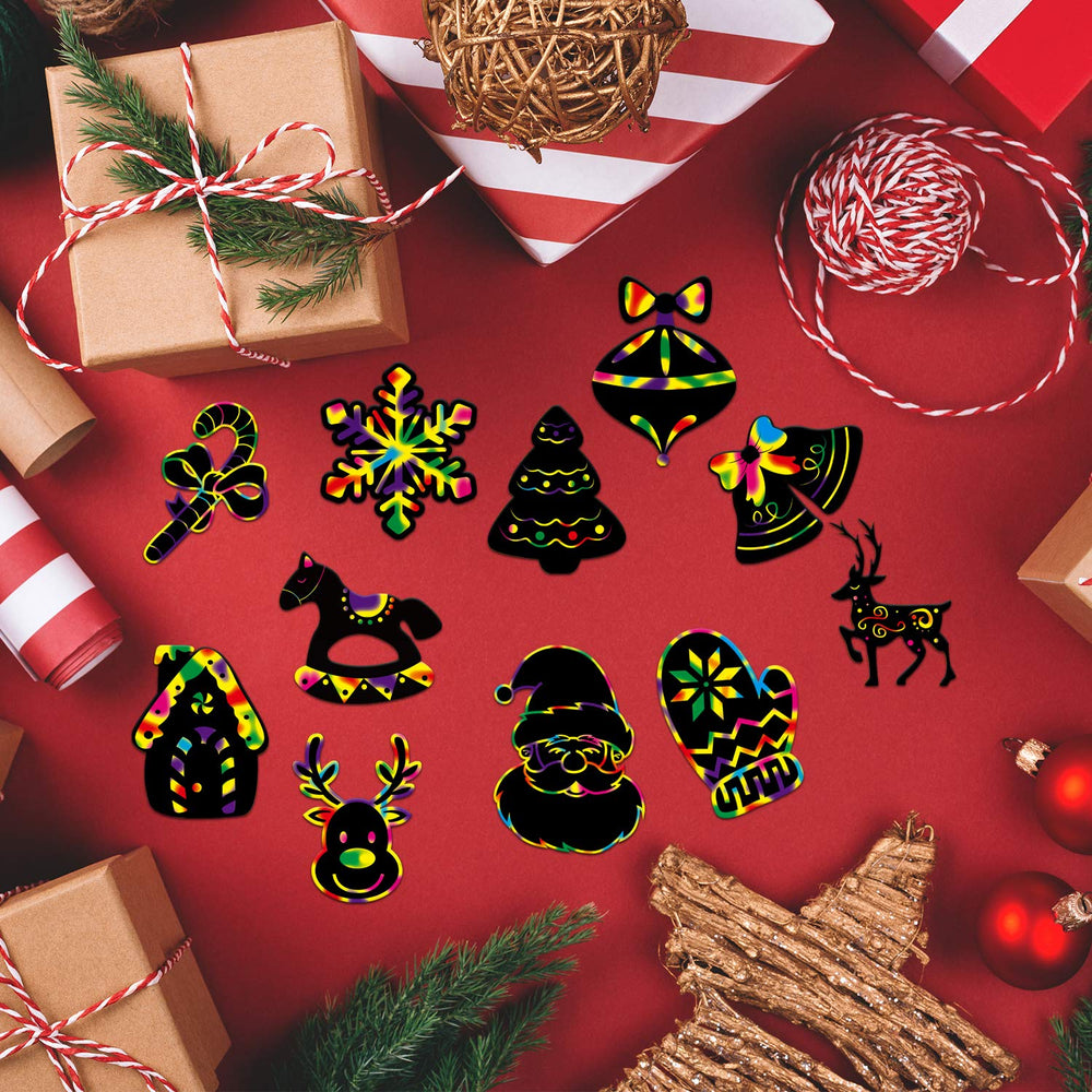 LOKIPA candy-cane scratch ornament creates colorful holiday accents