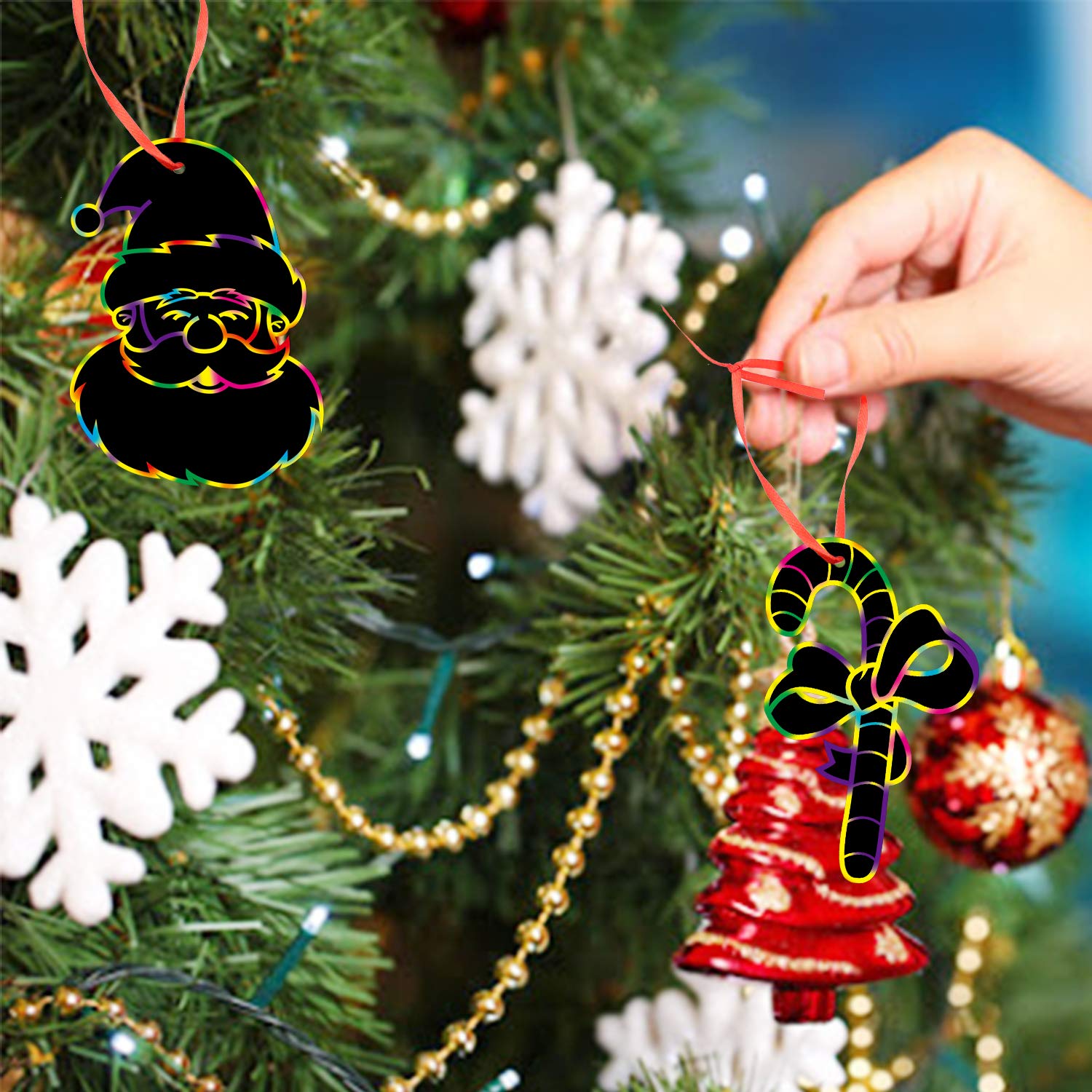 LOKIPA ribbon and sticks pack enables easy hanging of scratch art