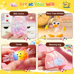 Lokuc Duck Theme Nano Tape Bubble Kit clay packets enhance tactile crafting.