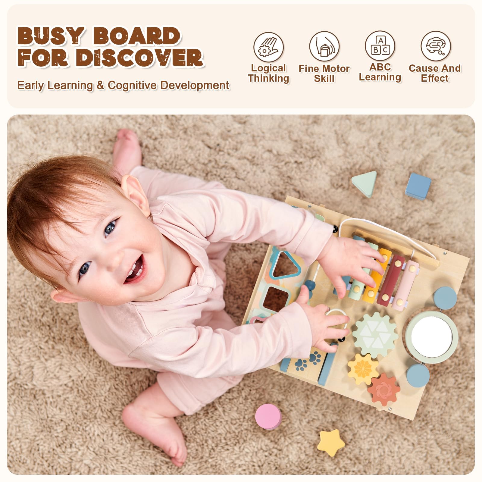 LOL-FUN peek-a-boo panel promotes interactive learning on the go.
