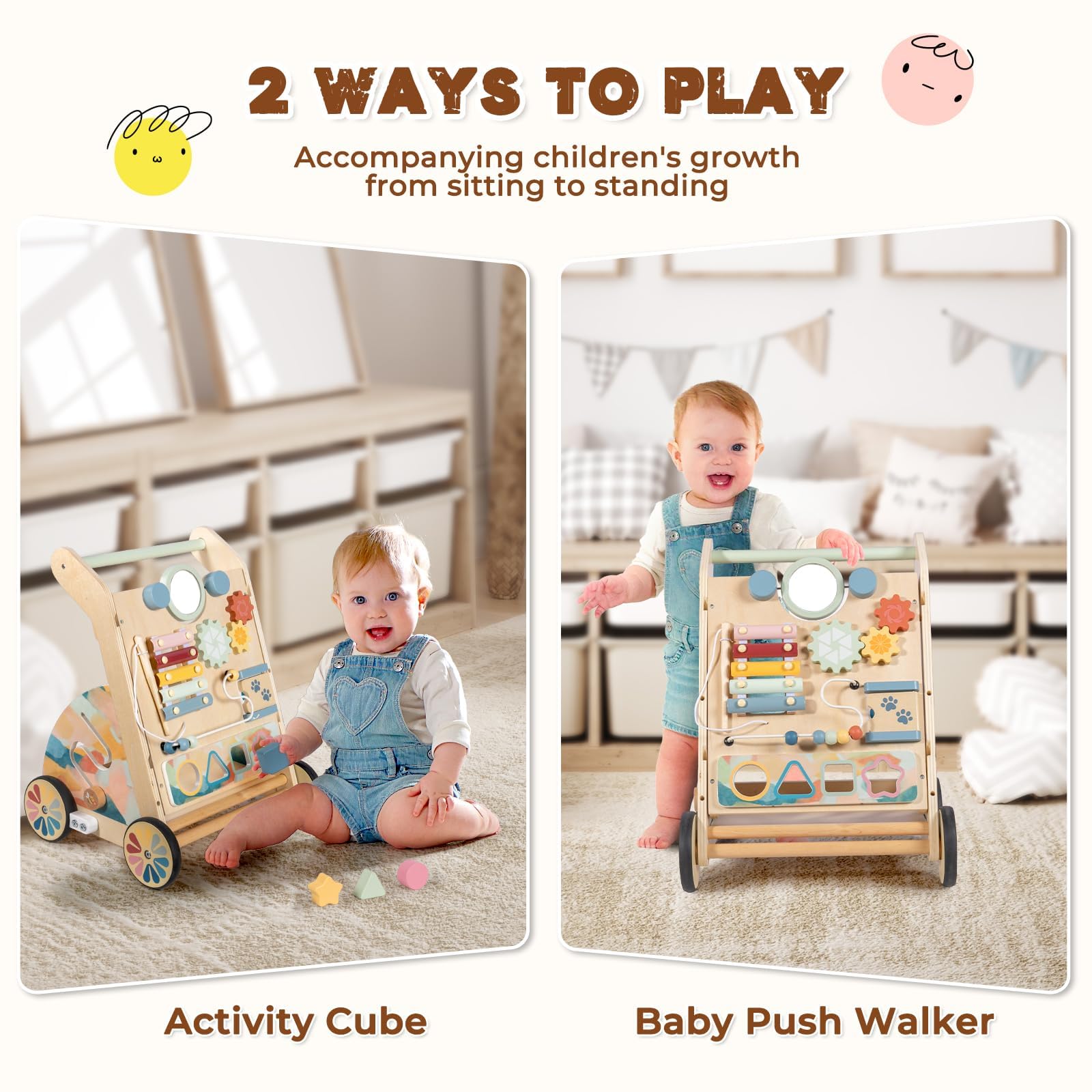 LOL-FUN walker with xylophone for musical exploration while walking.