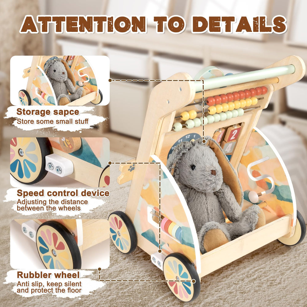 LOL-FUN wooden walker in use shows portability and easy transport