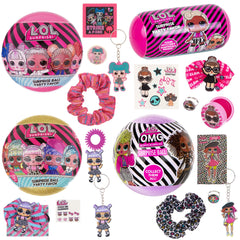 L.O.L. Surprise! 4-pack unboxing moment with colorful surprise balls for excitement.