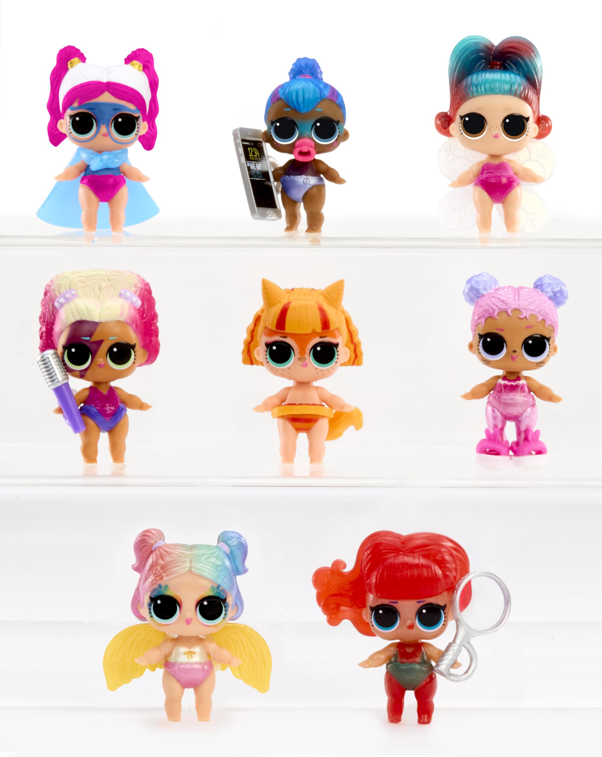 LOL Surprise Eye Spy memory color-change designs stay until redipped for extended play.