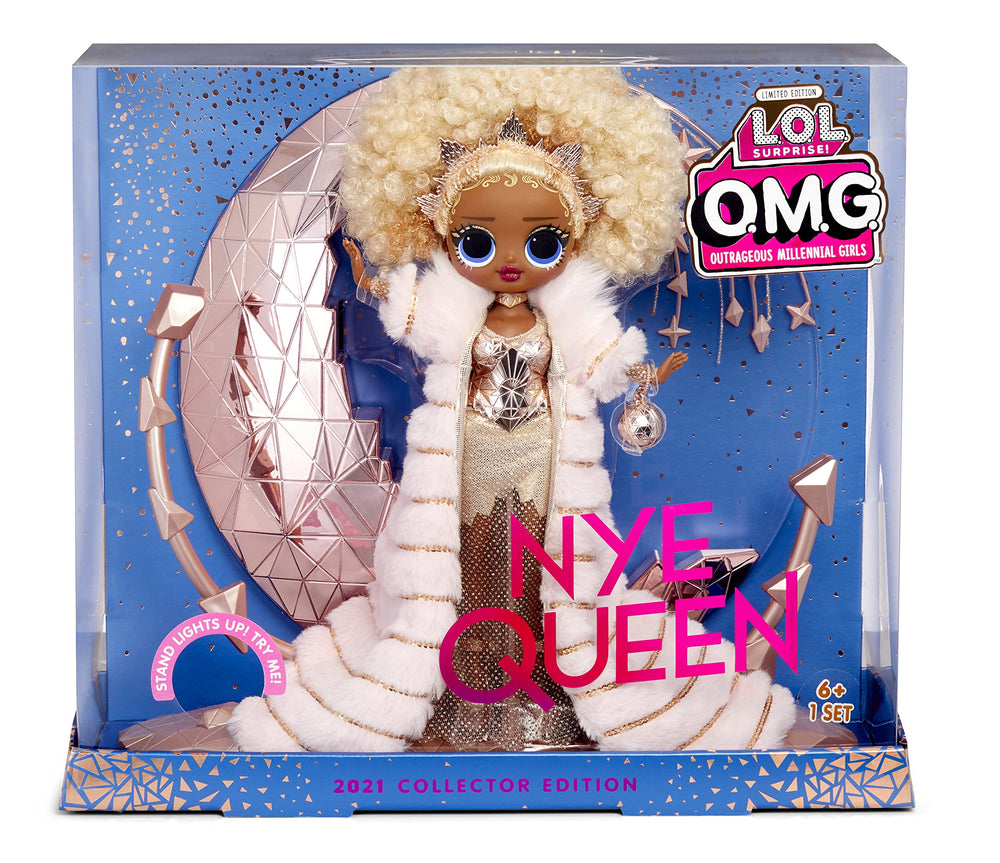 L.O.L. Surprise! NYE Queen doll in gold outfit for festive play