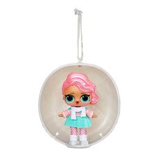 Ornament ball doubles as a display stand or tree ornament for festive decor.