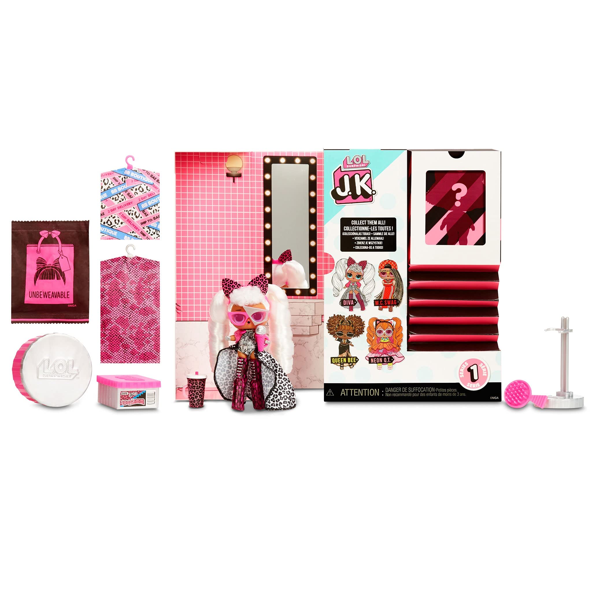 LOL Surprise JK Diva unboxing accordion reveal showing the doll and surprises