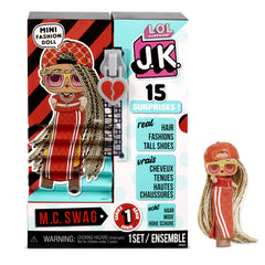 L.O.L. Surprise! JK MC Swag mini doll with real hair for creative dress-up play.