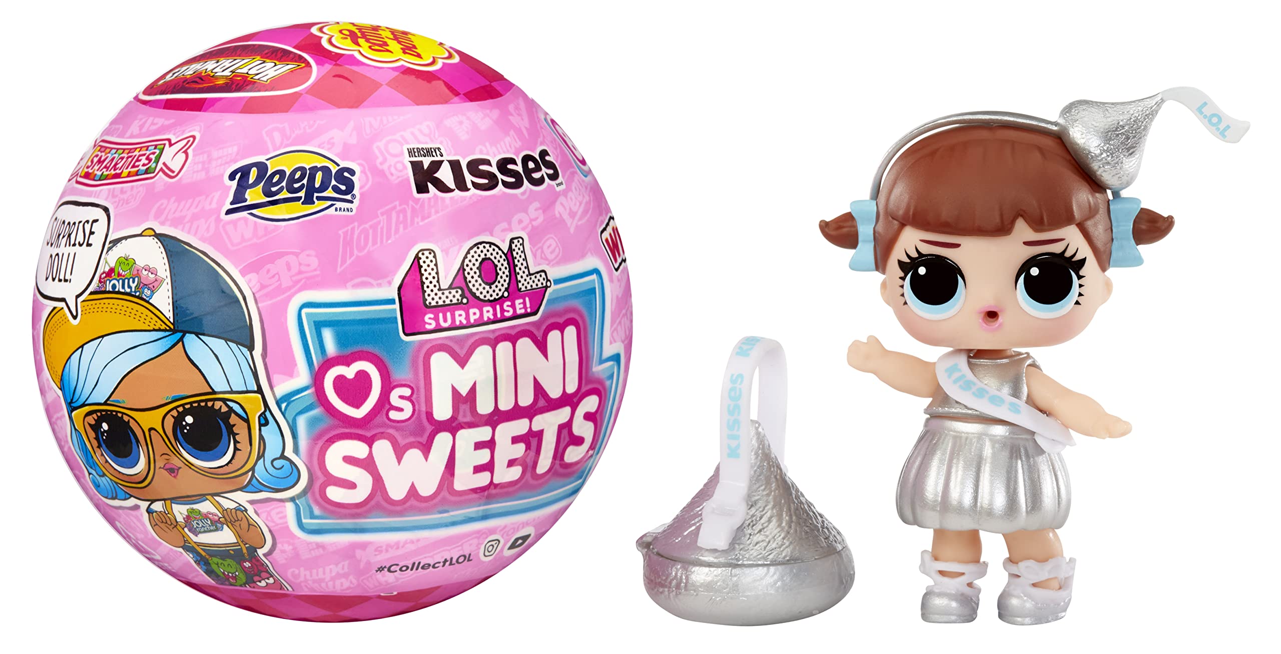 L.O.L. Surprise Loves Mini Sweets doll inside a candy-themed paper ball.
