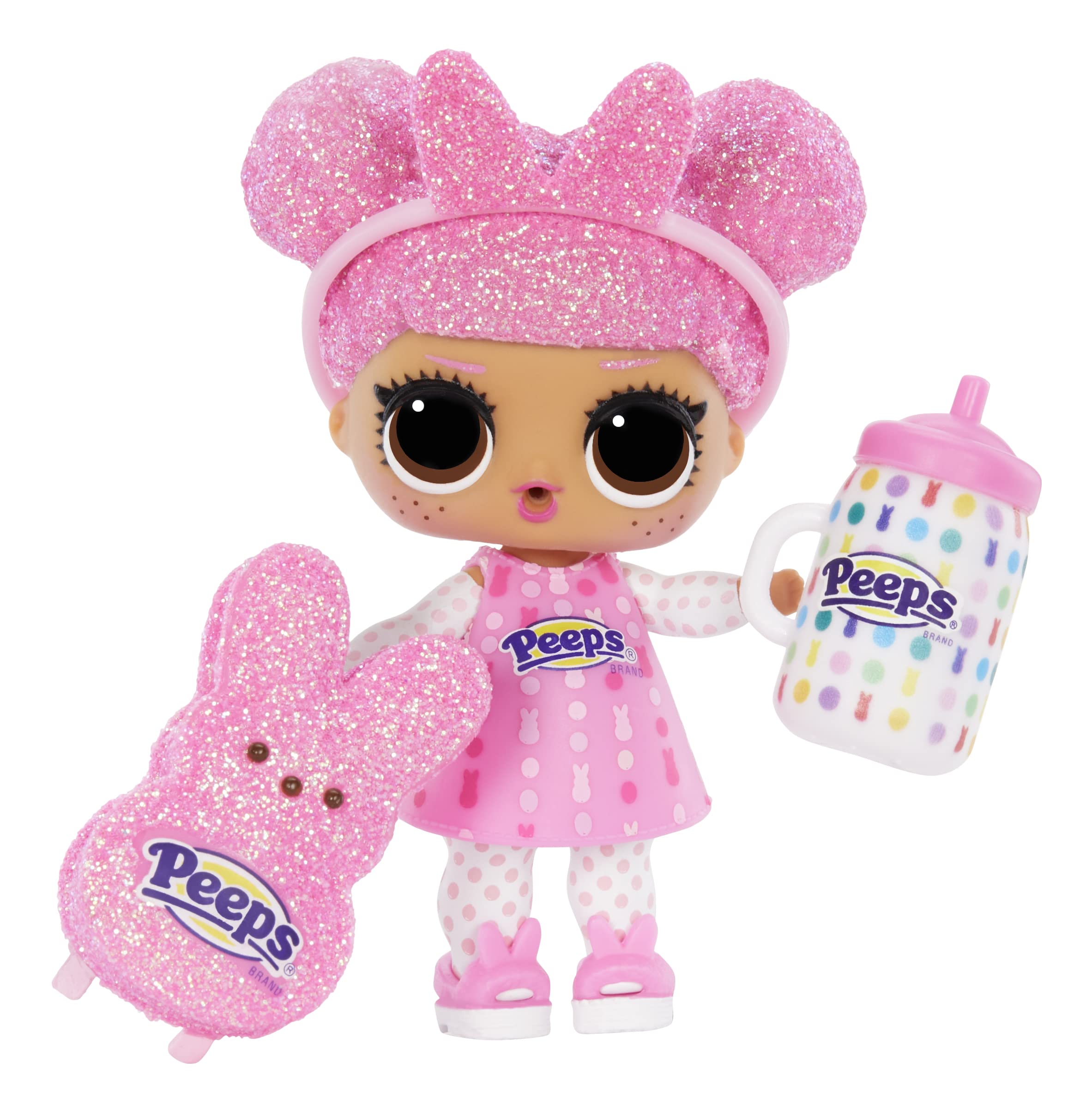 L.O.L. Surprise Loves Mini Sweets Peeps Cute Bunny bottle adds pretend drink-time fun.