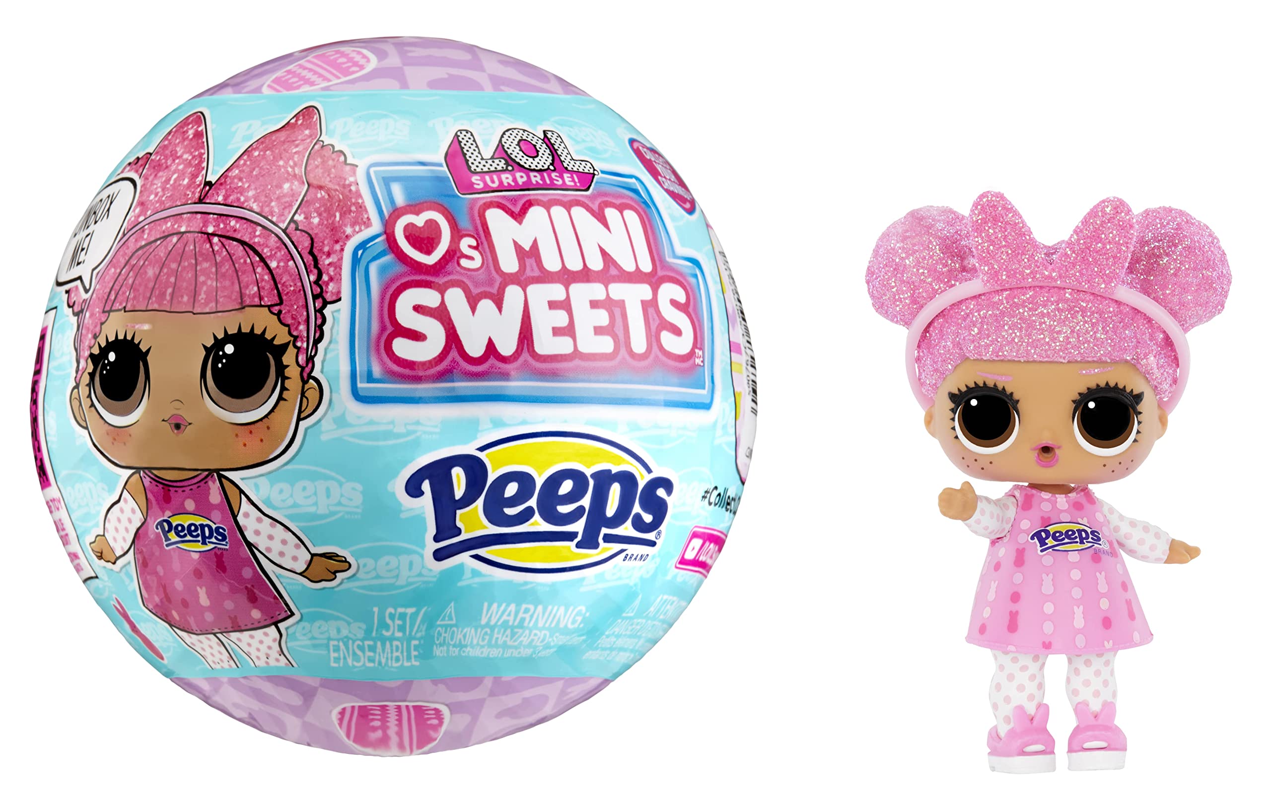 L.O.L. Surprise Loves Mini Sweets Peeps Cute Bunny doll ready for unboxing and imaginative play.