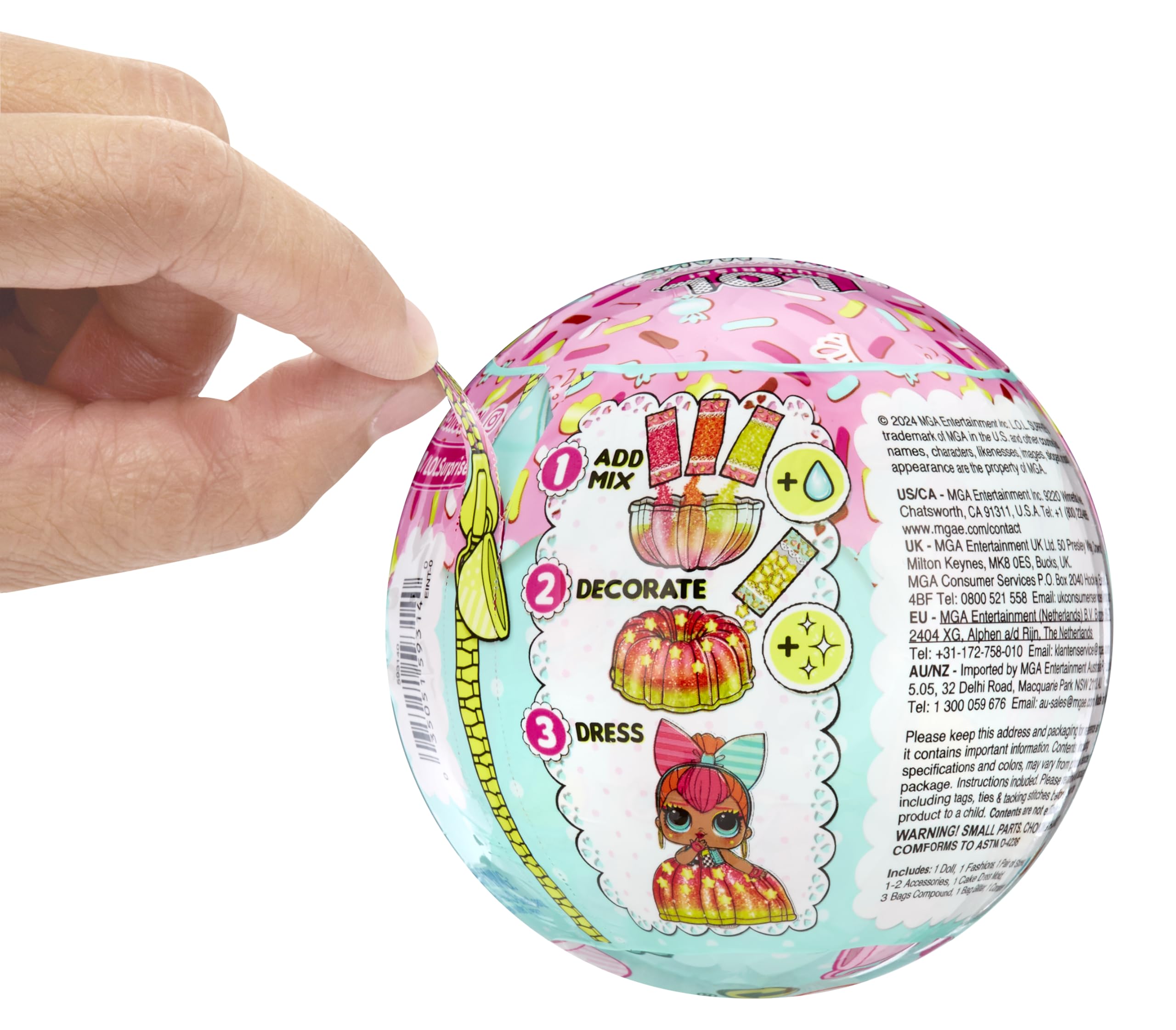 L.O.L. Surprise! Mix & Make Birthday Cake Tot dress design sparks imaginative styling.