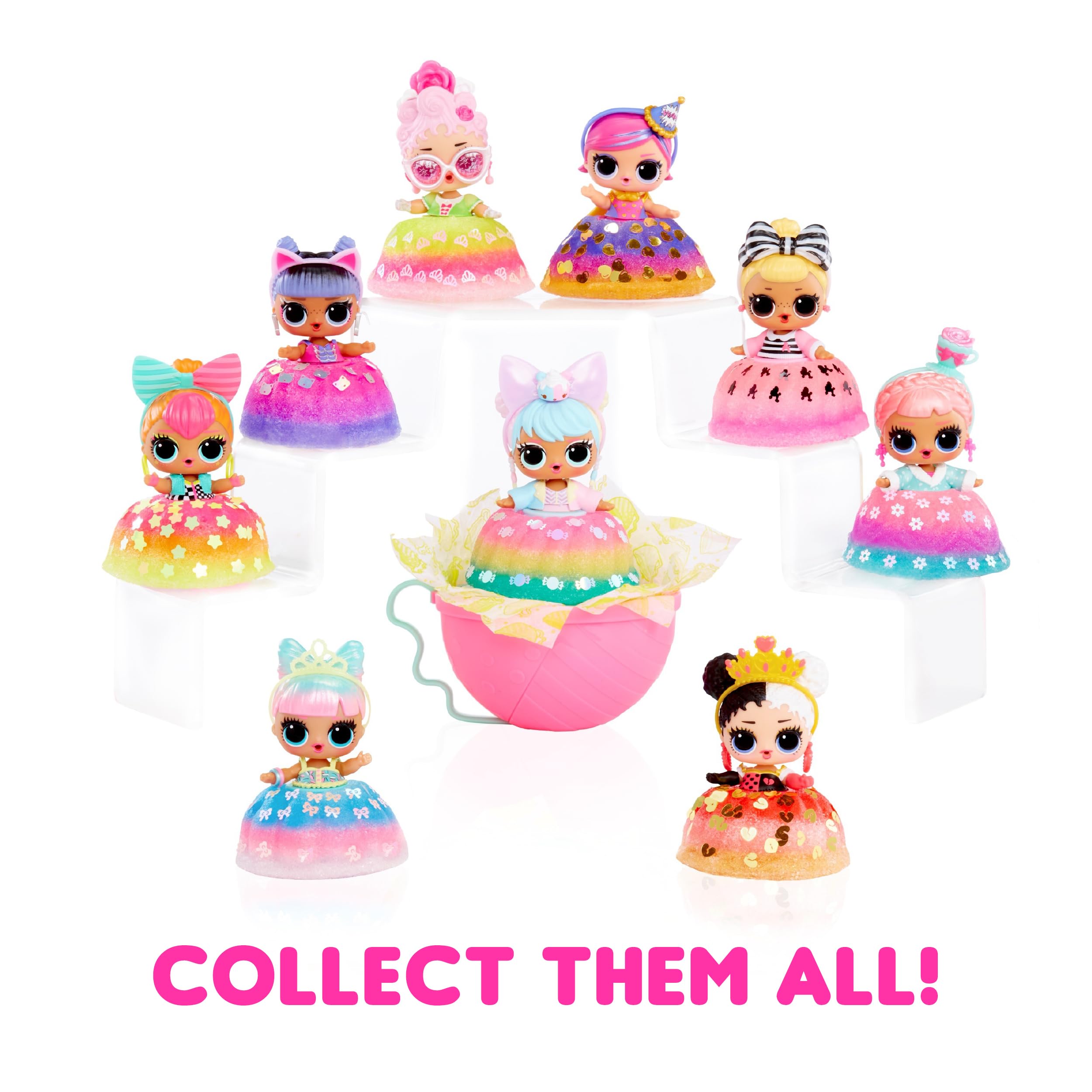 L.O.L. Surprise! Mix & Make Birthday Cake Tot playset for creative dress-building fun.