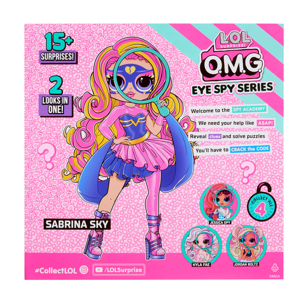 LOL Surprise! OMG Eye Spy packaging clues guide the reveal for curious kids.